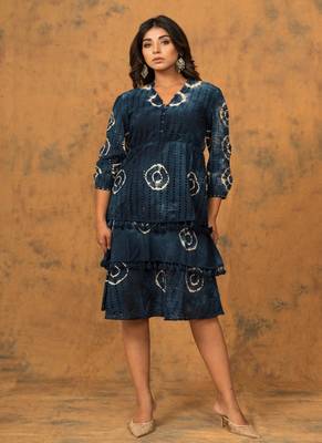 Beautiful Indigo Chikankari Dress 3