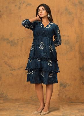 Beautiful Indigo Chikankari Dress 5