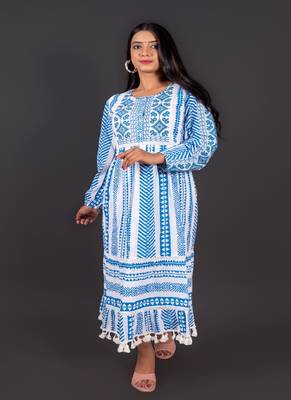 Hand Block  Printed Preminum Cotton Dress 1