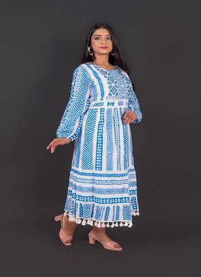 Hand Block  Printed Preminum Cotton Dress 2