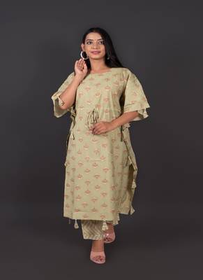 Modal Chanderi Kaftan With Pant 1