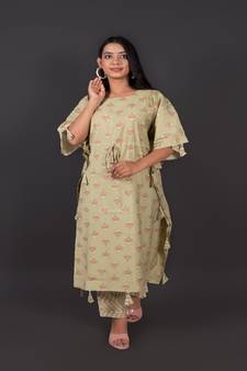 Modal Chanderi Kaftan With Pant