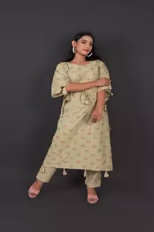 Modal Chanderi Kaftan With Pant