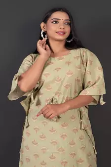 Modal Chanderi Kaftan With Pant