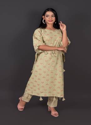 Modal Chanderi Kaftan With Pant 5