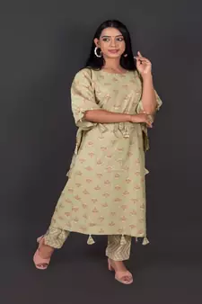 Modal Chanderi Kaftan With Pant