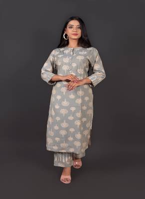 Muslin Kurta Zari Work With Pant 1