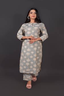 Muslin Kurta Zari Work With Pant