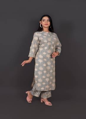 Muslin Kurta Zari Work With Pant 2