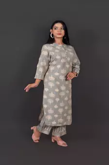 Muslin Kurta Zari Work With Pant