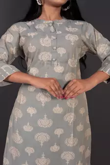 Muslin Kurta Zari Work With Pant