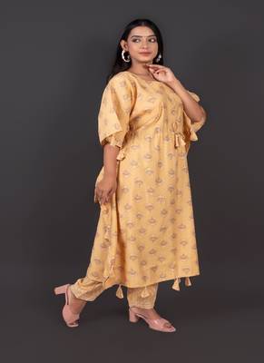 Modal Chanderi Kaftan With Pant 3