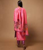 Linen Embroidered Purple Kurta Sets