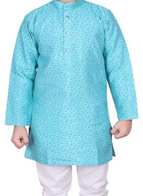 Frz Self Design Silk Boys Kurta Pajama Set 1