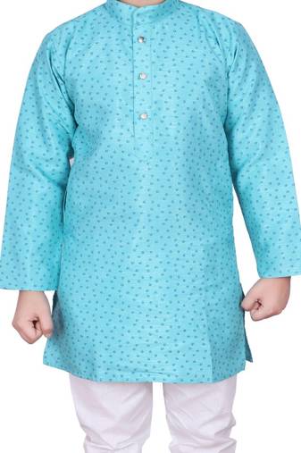 Frz Self Design Silk Boys Kurta Pajama Set