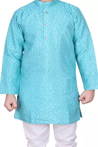 Frz Self Design Silk Boys Kurta Pajama Set