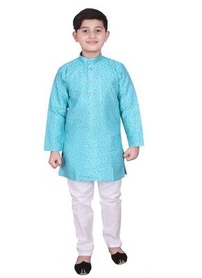 Frz Self Design Silk Boys Kurta Pajama Set 2