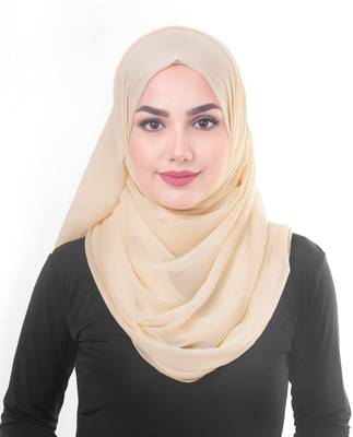 Pink plain chiffon hijab 1