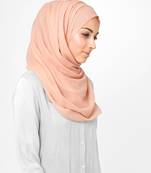 Pink plain chiffon hijab