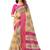 Beige printed cotton saree with blouse