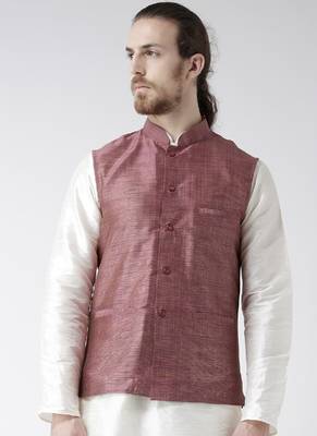 DEYANN red Color Ethnic Nehru Jacket 1