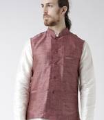 DEYANN red Color Ethnic Nehru Jacket