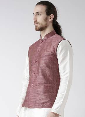 DEYANN red Color Ethnic Nehru Jacket 2