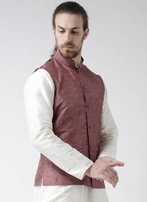 DEYANN red Color Ethnic Nehru Jacket 3