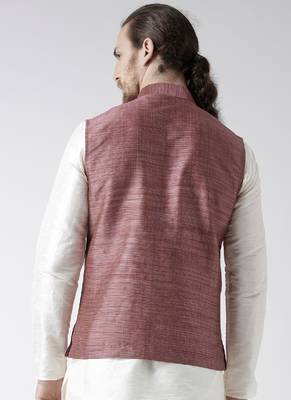 DEYANN red Color Ethnic Nehru Jacket 4
