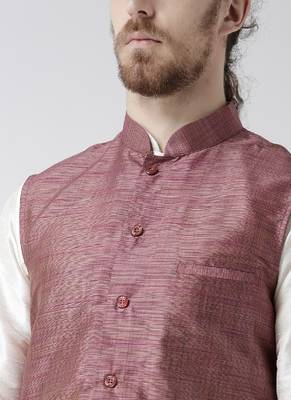 DEYANN red Color Ethnic Nehru Jacket 5