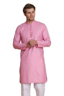 Blue plain cotton men-kurtas