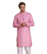Blue plain cotton men-kurtas