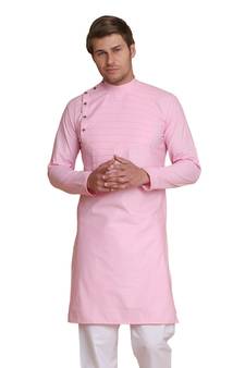 Pink plain cotton men-kurtas