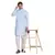 Blue plain cotton kurta-pajama