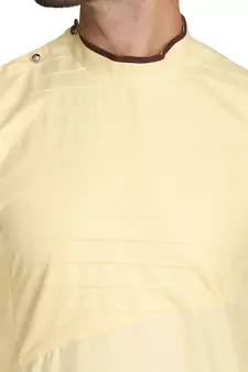 Yellow plain cotton kurta-pajama
