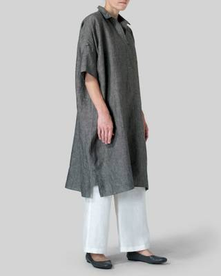 grey cotton kurta set with straight cut finish 2