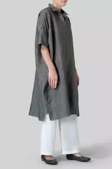 grey cotton kurta set with straight cut finish