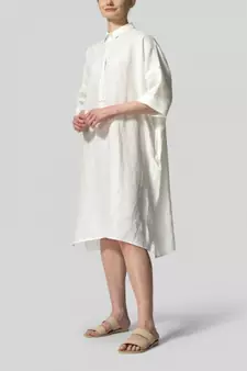 white cotton kurti with plain work half sleeve
