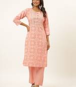 Pink printed rayon ethnic-kurtis