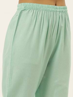 Sea-green printed rayon ethnic-kurtis 5