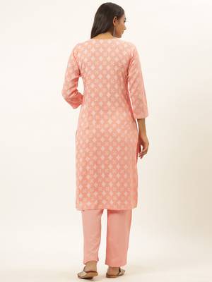 Pink printed rayon ethnic-kurtis 3