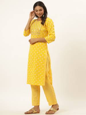 Mustard printed rayon ethnic-kurtis 2