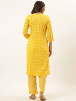 Mustard printed rayon ethnic-kurtis 3