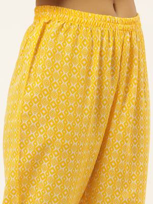 Mustard printed rayon ethnic-kurtis 5