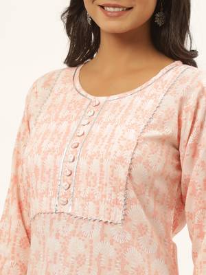 Peach printed rayon ethnic-kurtis 4