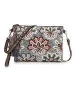 Ghoomar Charcoal & Multi Acrylic Cotton Canvas Floral Embellished Sling Bag
