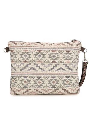 Ghoomar Charcoal & Multi Acrylic Cotton Canvas Floral Embellished Sling Bag 3