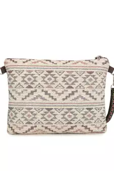 Ghoomar Charcoal & Multi Acrylic Cotton Canvas Floral Embellished Sling Bag