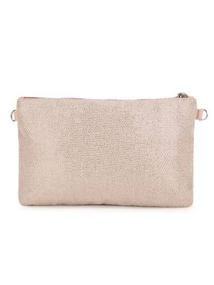 Ghoomar Pastel Pink & Champagne Zari Polycotton Floral Embellished Sling Bag 3