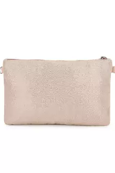 Ghoomar Pastel Pink & Champagne Zari Polycotton Floral Embellished Sling Bag